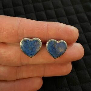 .925 Sterling Silver Heart Stud Earrings